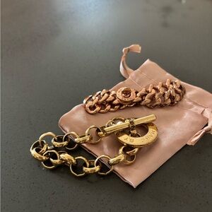 Marc by Marc Jacobs Gold and Rose Gold Chain Bracelet Set